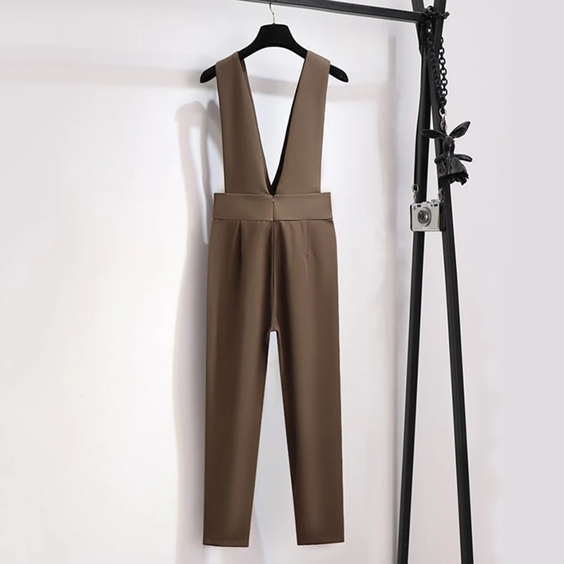 Женский офисный комбинезон с высокой талией элегантный в Корейском стиле одежда