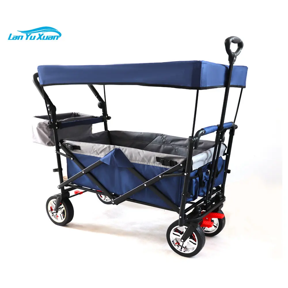

JXB Heavy Duty Collapsible Beach Camping Folding Pet Outdoor utity Foldable Kids car Wagon Stroller Trolley With Big Wheels