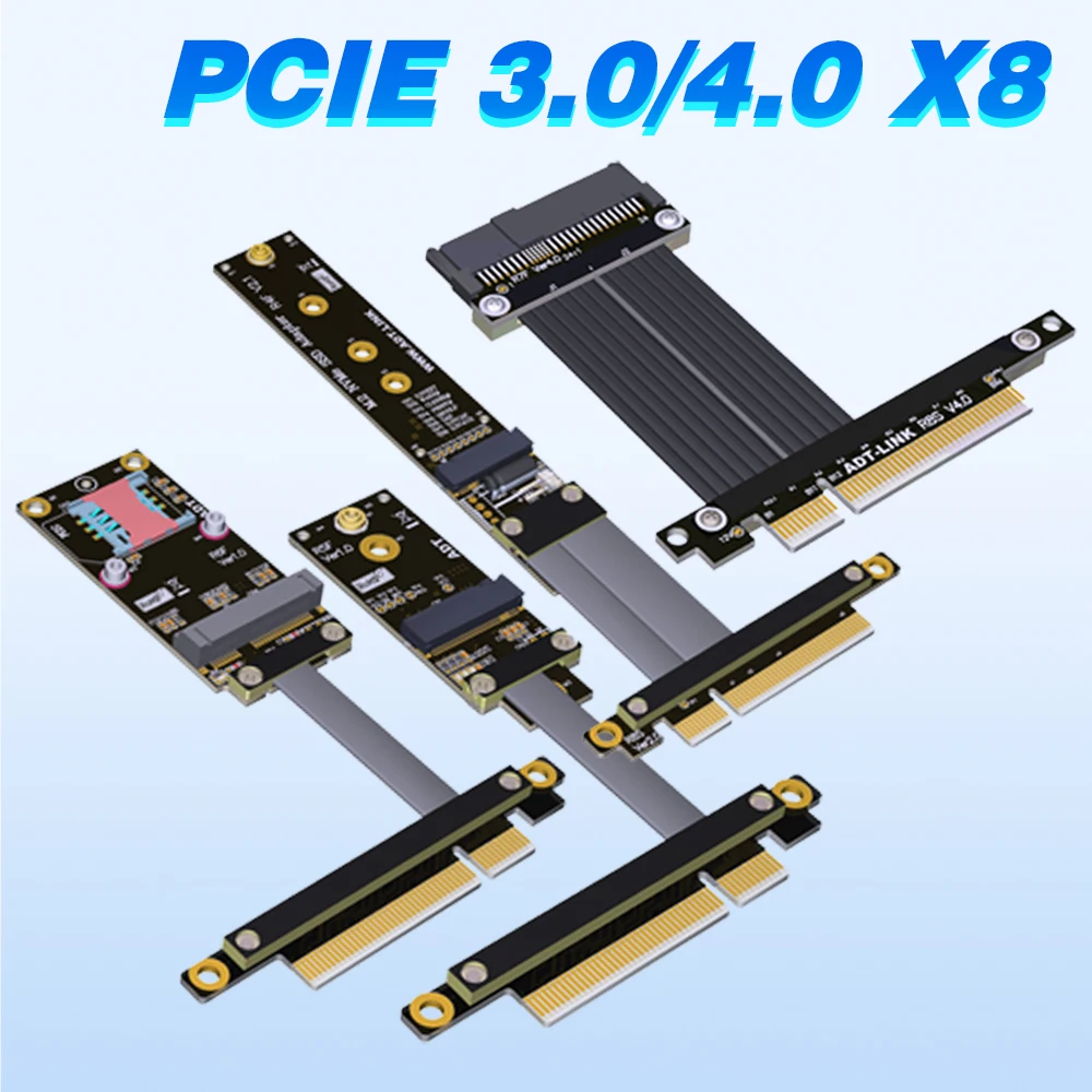

PCIe 3,0 4,0 X8 к mPCIe Mini PCI-E / M.2 WiFi (ключ E) / M.2 NVMe / U.2 SSD (SFF-8639) Удлинительный Кабель-адаптер