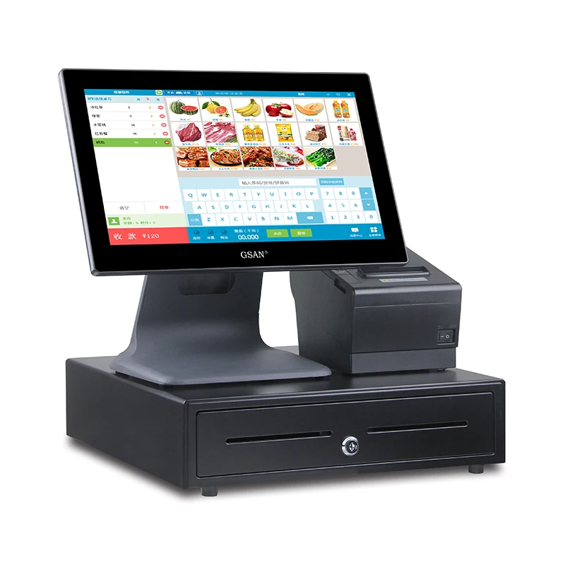 Конкурентная цена pos-система все в одном windows pos 15 6 дюймов сенсорный двойной экран