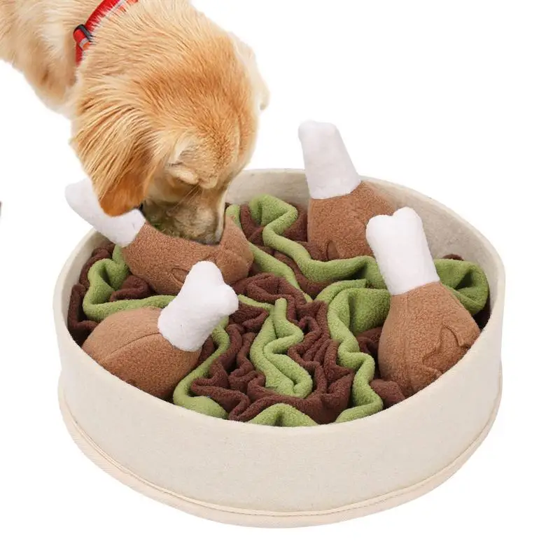 

Dog Interactive Food Sniffing Toy Healthy Pet Chicken Leg Bucket Safe Enrichment Treat Puzzle Dog Squeak Toys For S/M/L Dogs