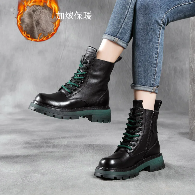 

Новинка, Лидер продаж, повседневные ботинки Dr. Martens на флисовой подкладке из воловьей кожи с 8 отверстиями, ботинки на среднем каблуке и толст...