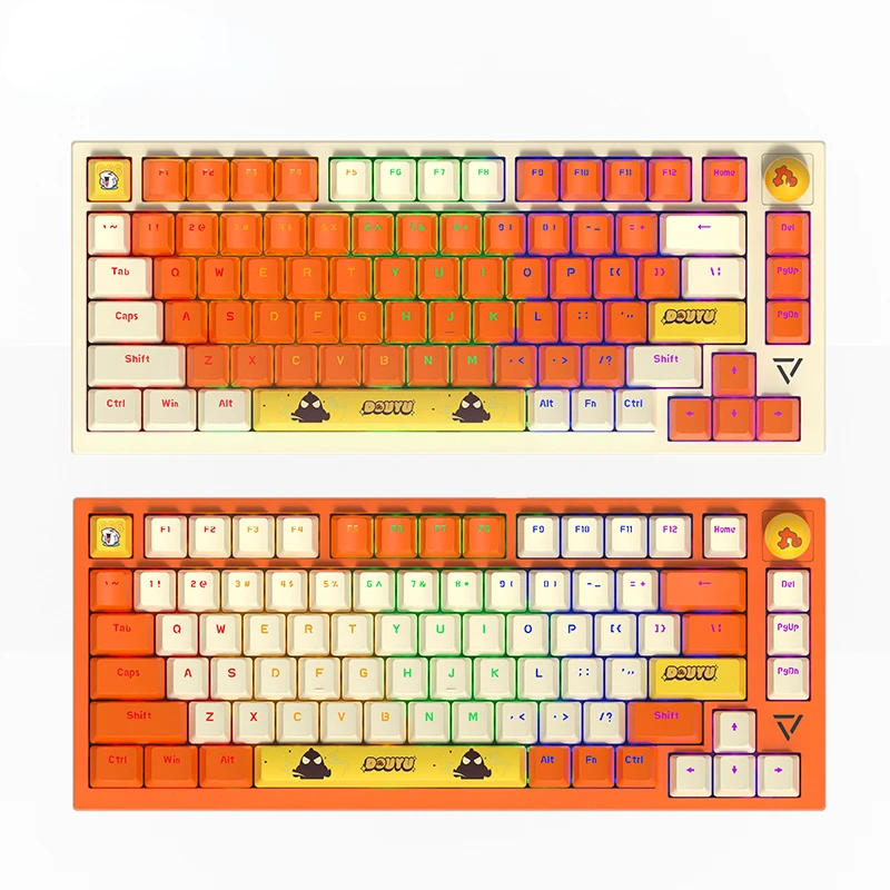 

Механическая USB-клавиатура SUMREDA DKM200, радужная Проводная клавиатура с RGB-подсветкой, 81 клавиша, поддержка горячей замены, разъем Type-C для ПК и ноутбука