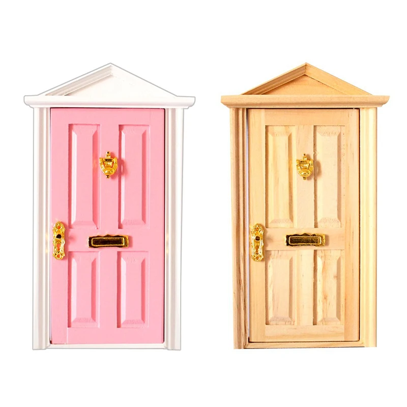 

Miniature Doll Houses Games Toys Wooden Door With Hardware