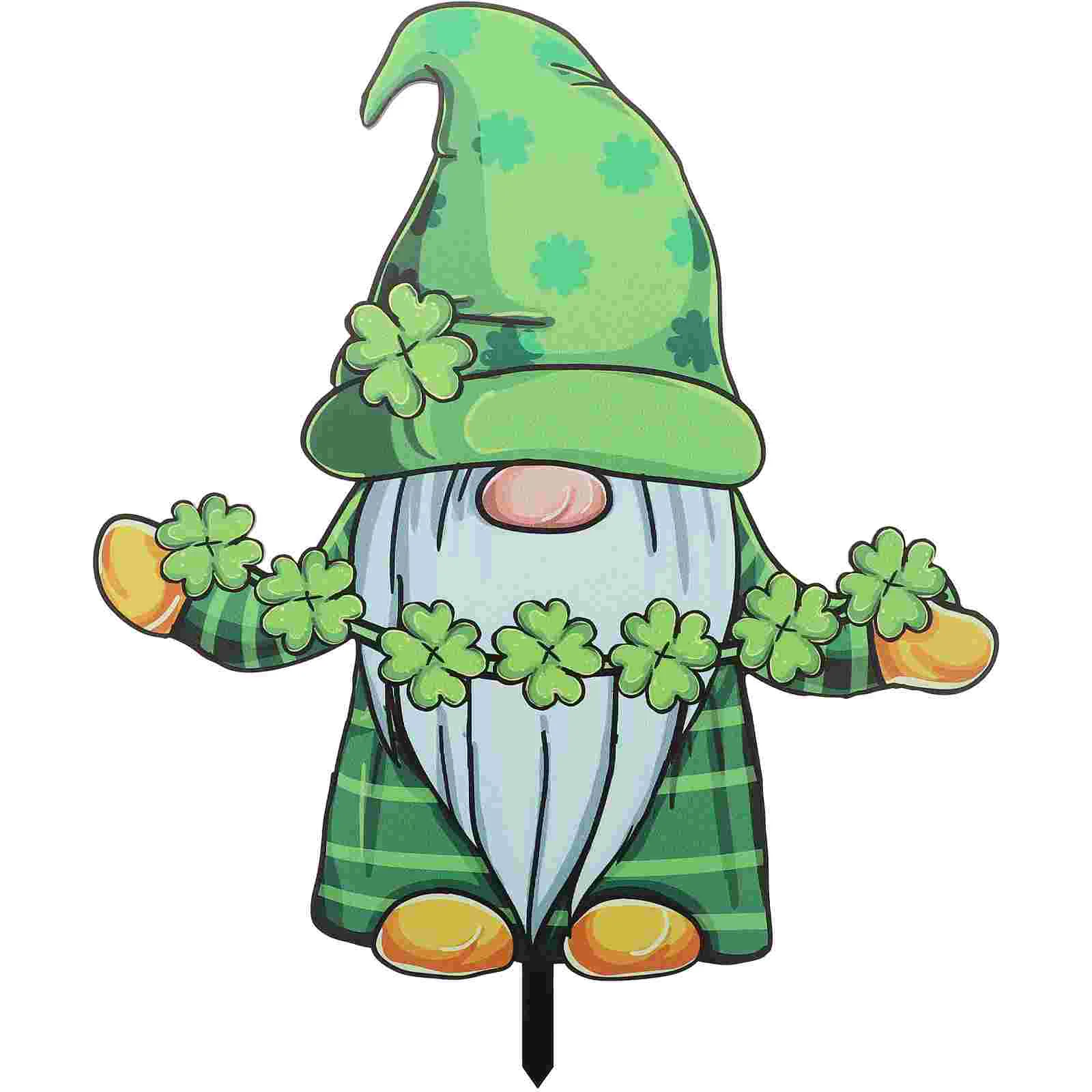 

Day St Patricks Sign Patrick Yard Decorations Outdoor Lawn Stake Garden Decor Decoration S Shamrock Gnomes Stakes Signs Gnome