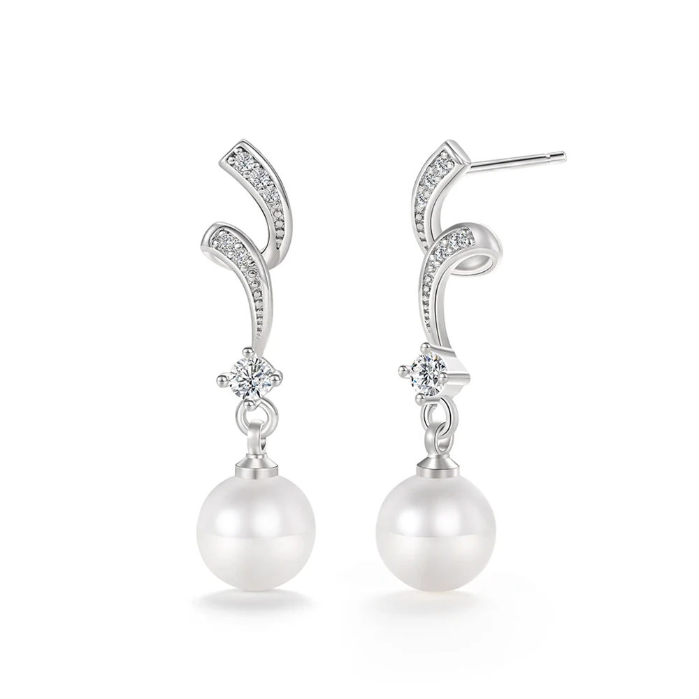 

Newly Designed Simulated Pearl Dangle Earrings for Bride Wedding Engagement Accessories Temperament Elegant Women Jewelry