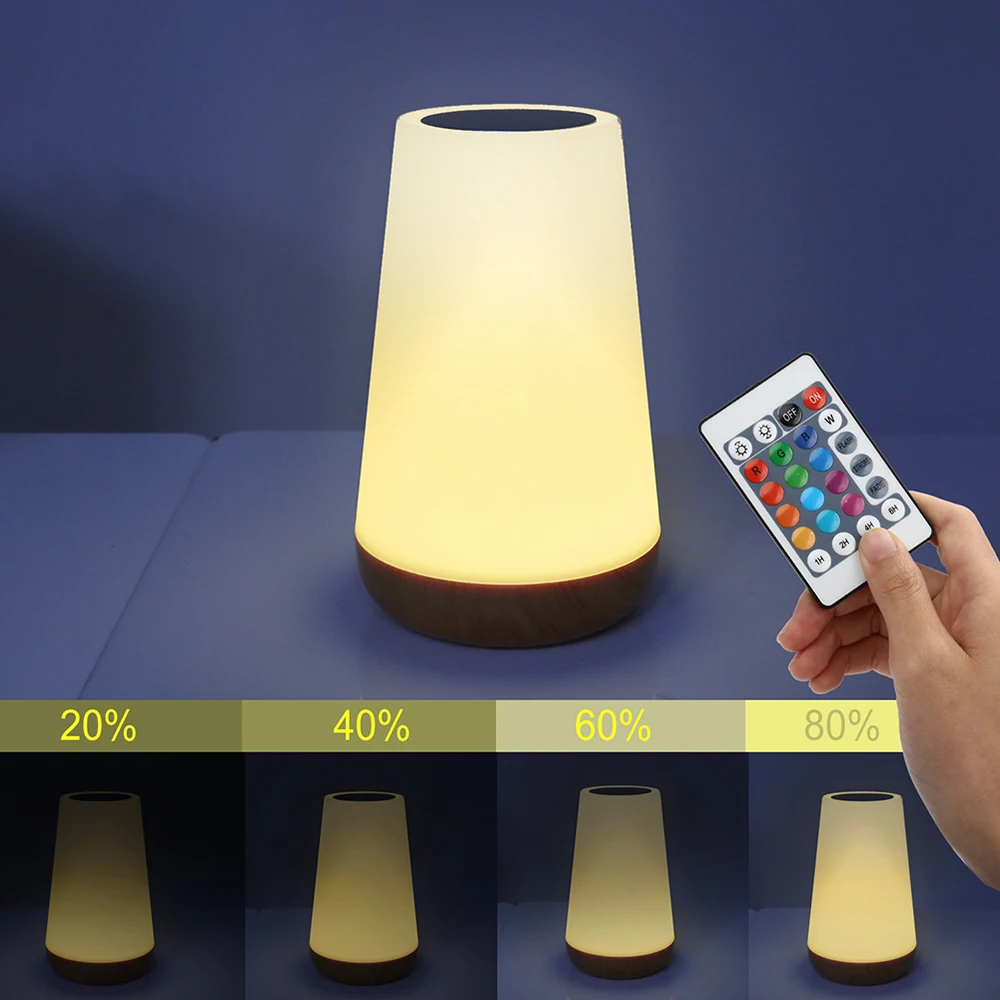 

Dimmable LED Colorful USB Charge Touch Kid Room Bedside Table Atmosphere Lamp 13 Color Changing Night Light RGB Night Lamp Decor