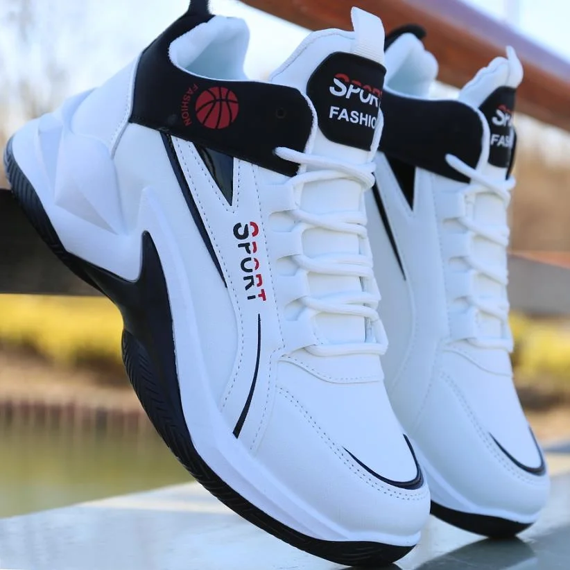  Мужские высокие кроссовки Кожаная поверхность Водонепроницаемые Мужская