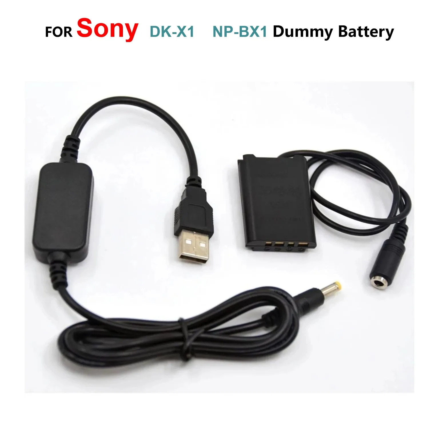 

DK-X1 DC Coupler + USB Cable Adapter AC-LS5 NP-BX1 NPBX1 Dummy Battery For Sony DSC-RX1 DSC RX100 RX1R