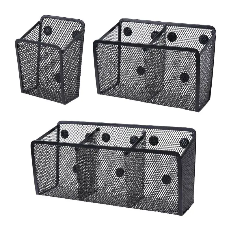 

Metal Wire Mesh Magnetic Basket Storage Box Blackboard Chalk Pen Pencil Makeup Y98A