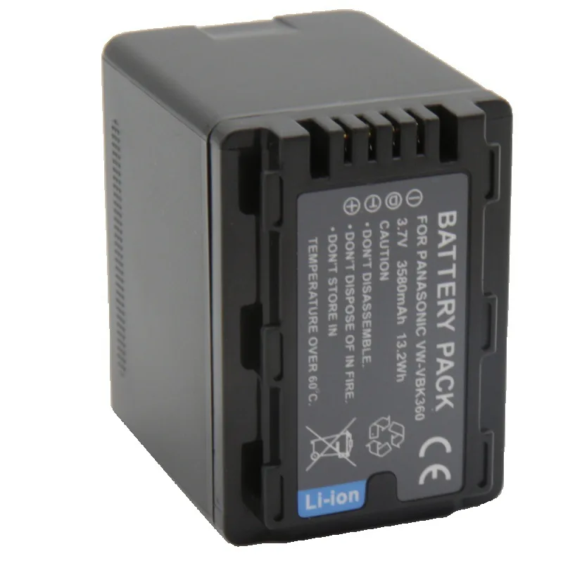 Аккумулятор VW-VBK360 VW VBK180 3580 мАч 3 7 В для камеры Panasonic HDC-TM55 SD80 HS80 SD60 TM90 SDR-H85 VW-VBL090