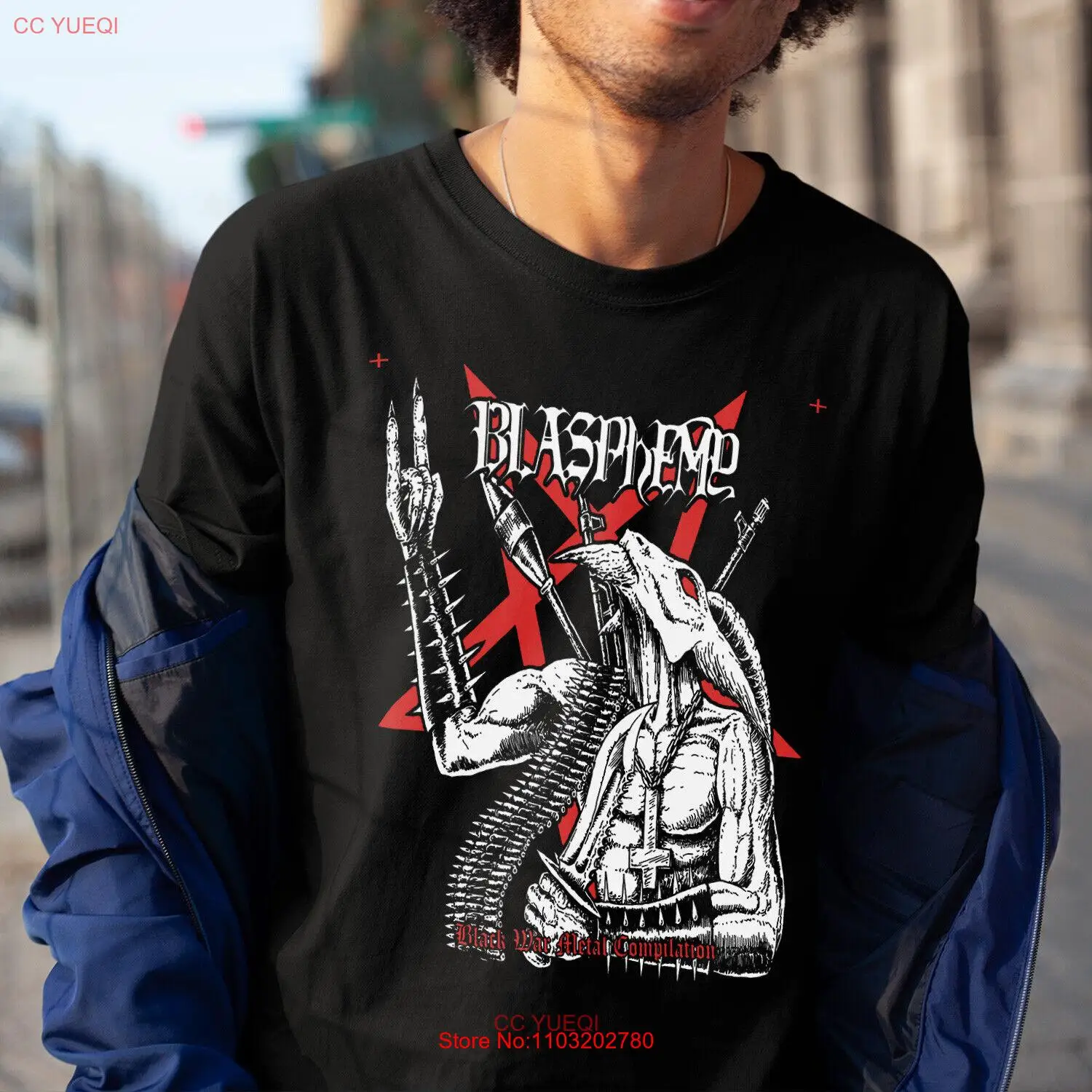 Черная металлическая футболка для мужчин и женщин с изображением блуферии Rebel