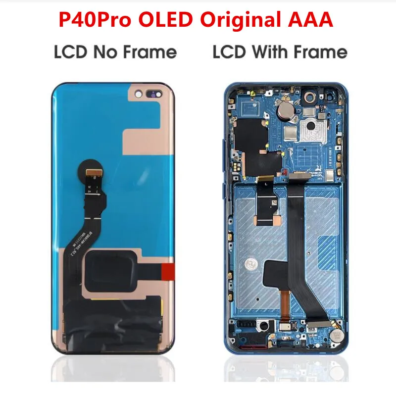 Kup Oryginalny AAA 6.58 ''LCD Dla Huawei P40 Pro Wyświetlacz OLED Ekran Dotykowy Wymiana Digitizer Zgromadzenie Dla Huawei P40Pro Wyświetlacz