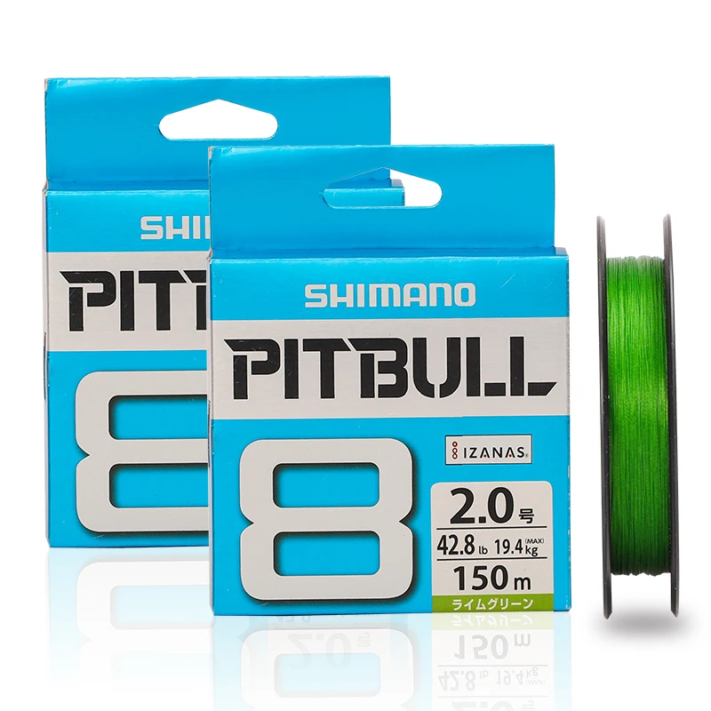 

100% Original SHIMANO PITBULL X8 PE Fishing Line 150M 200M Green Blue Braided Wire PE Material Fishing Tools Made in Japan