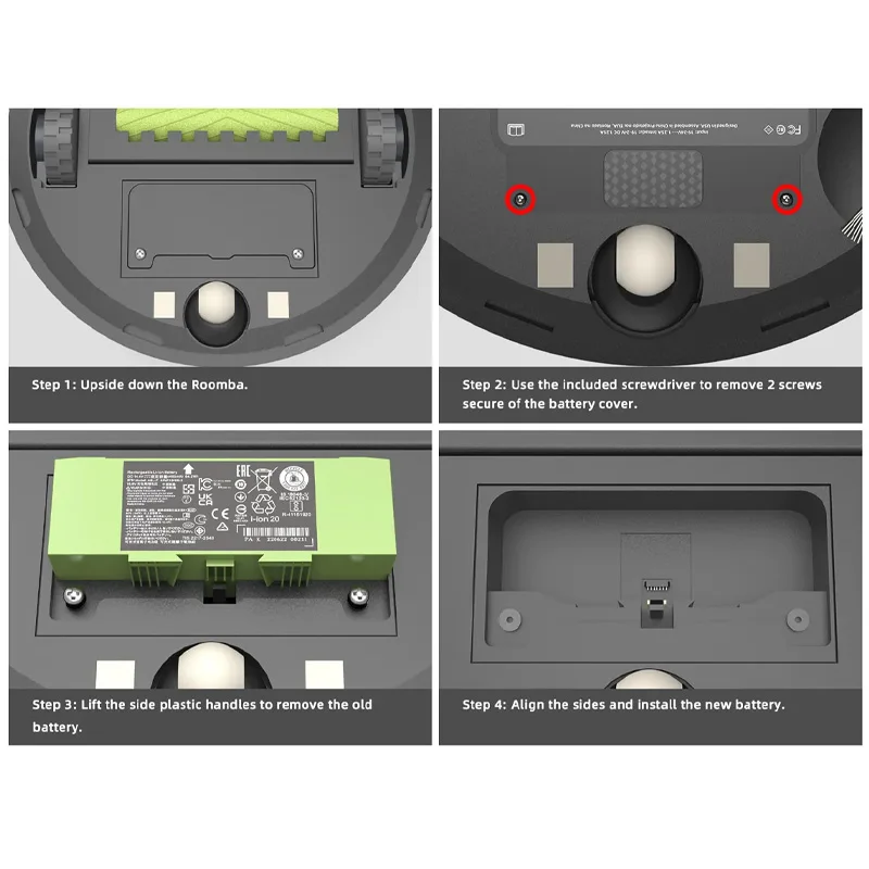 Фото Аккумулятор ABL-F 14,4 В, 4460 мАч/62,4 Втч для iRobot Roomba e и i Series, i7 i7+ j7 j7+ 7150 7550 e5 e6 e5150 e6198 i3 3150 i3+ 3550 №4