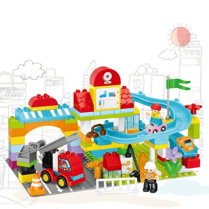 Конструктор детский пожарная станция совместимый с конструктором |