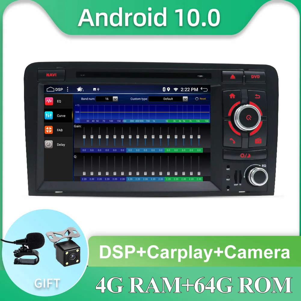 С DSP Авторадио GPS 4G RAM + 64G ROM для Audi A3-8P-S3-RS3-Sportback подходит 2003-2011 Автомобильный Радио