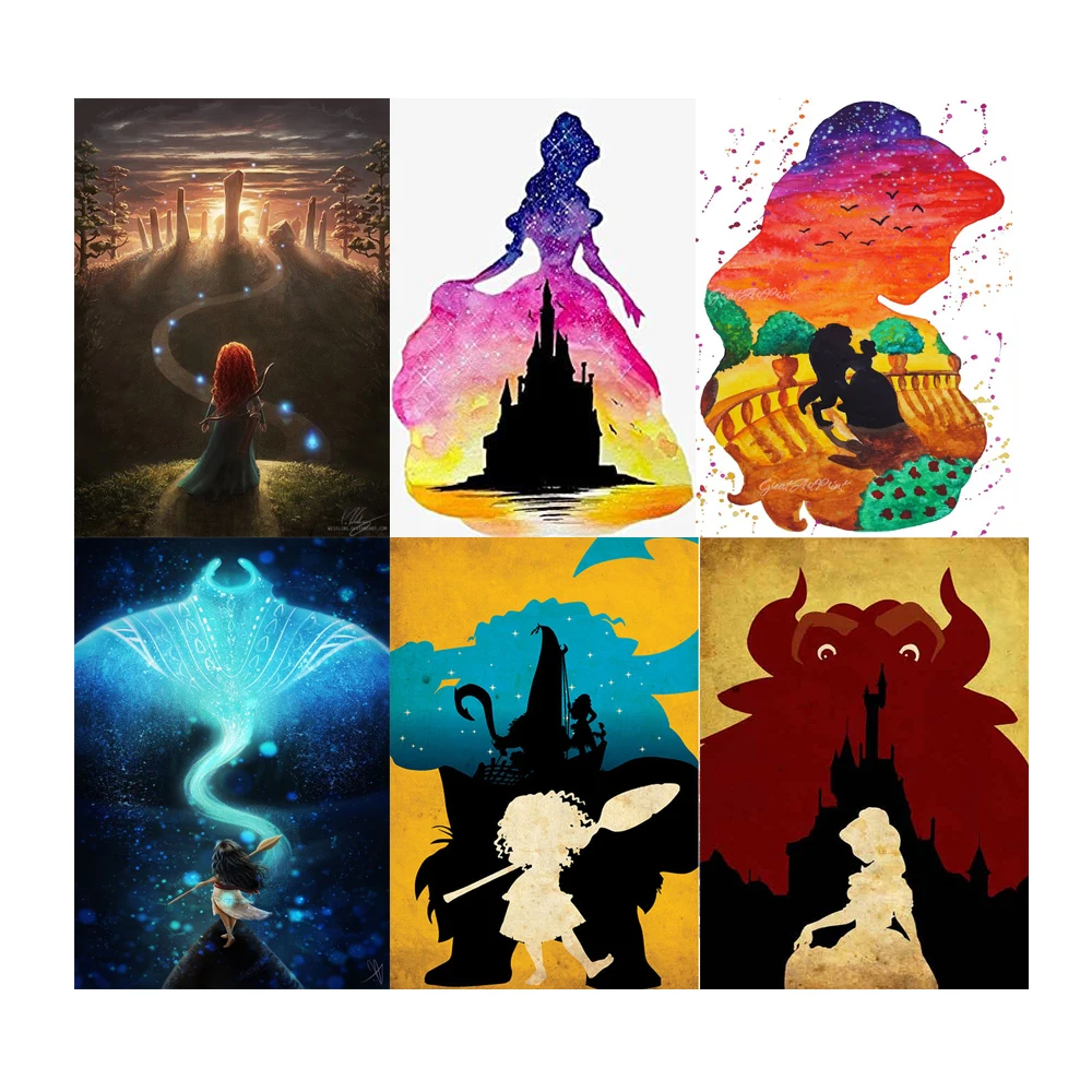 

Алмазная живопись «Принцесса Диснея», мультяшная девушка 5D, Набор для творчества, мозаика ручной работы, вышивка крестиком, домашний декор, ...