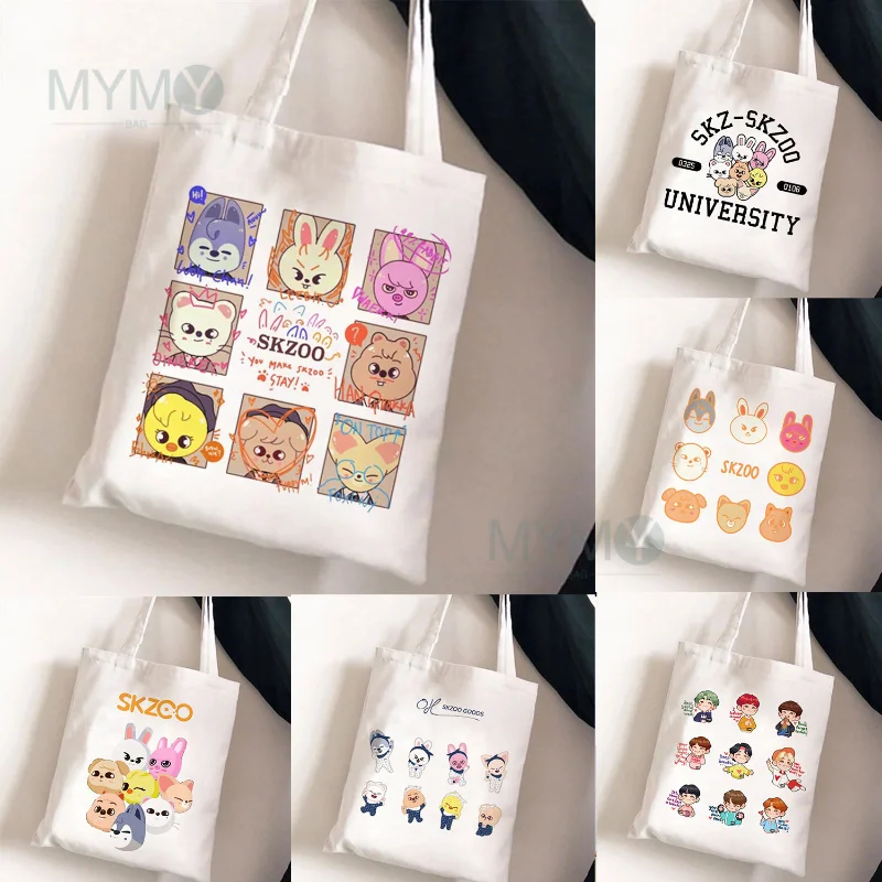 

Stary Kids SKZOO Tote Bags for Women Portable Shopping Bag Harajuku Street Style Canvas Handbags Kawaii Cute Bolsa Feminina