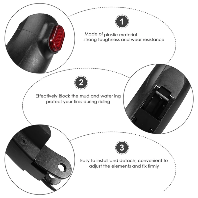 Заднее крыло для электрического скутера брызговик + задний фонарь запчасти