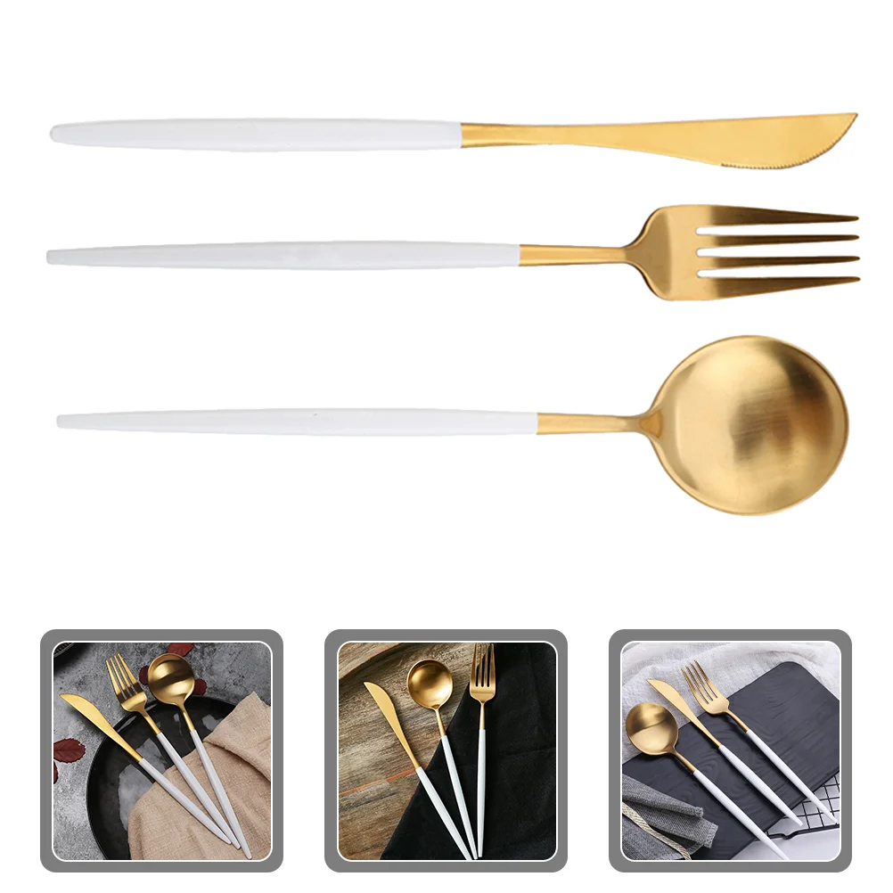 

Stainless Steel Cutlery Kitchen Supplies Reusable Tableware Western Food Reusable Tableware Kit Fork Spoon