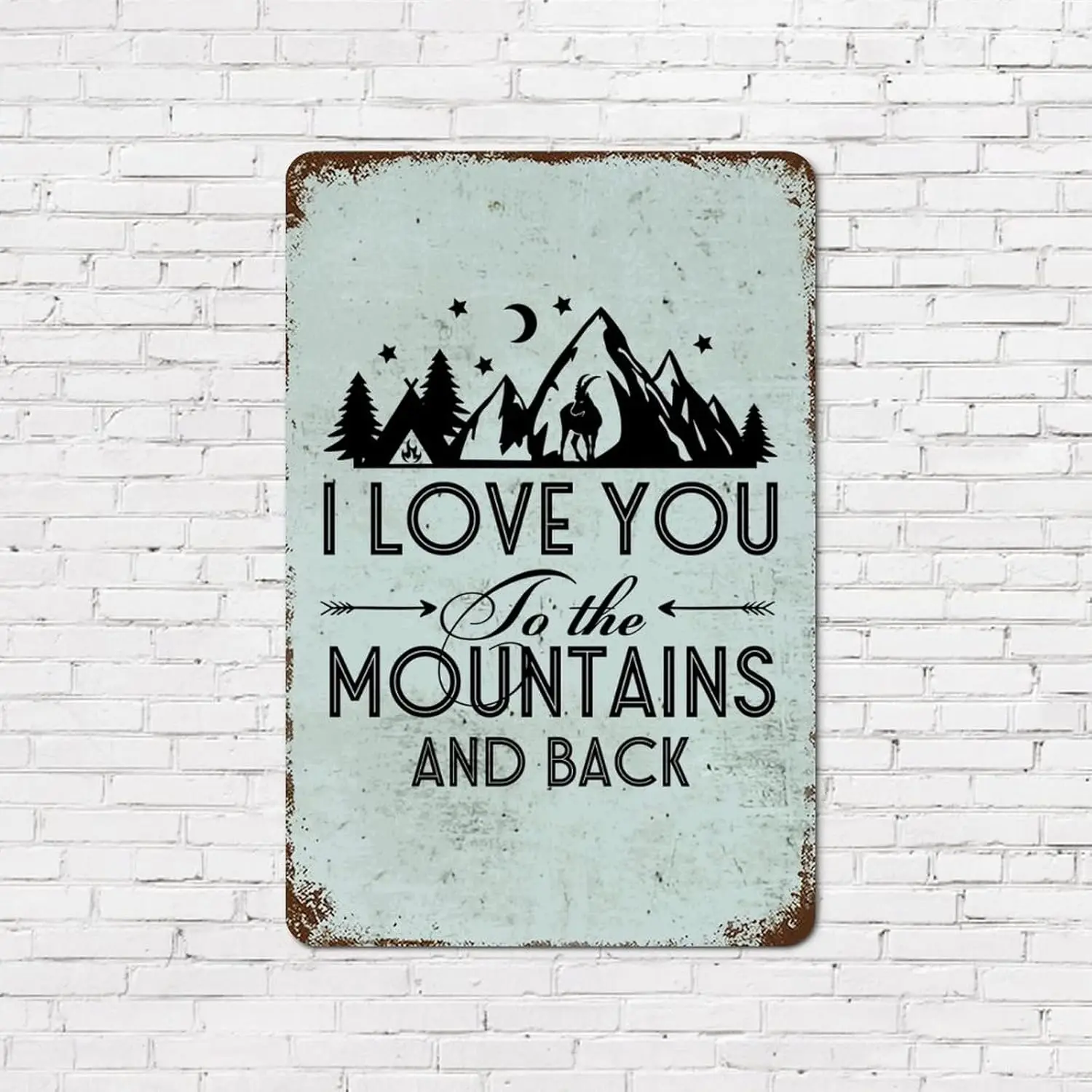 8x12n Rt Vntge Sgns nsprtonl Цитаты Love You to The Mountns nd Bck Scrpture Verses lumnum Metl Sgn Retro Plque for H