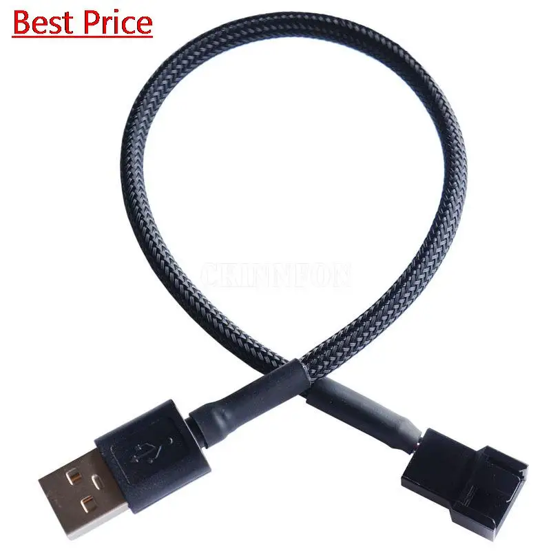 100Pcs/lot Usb To 4pin Cable Sleeve Nylon Net Computer Case Fan Conversion Cable 5v Usb Cable Cpu Fan Adapter Cable