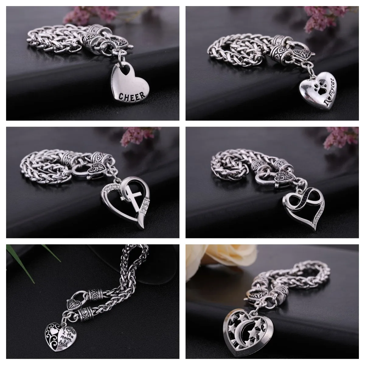 

Vassago Vintage Punk Exquisite Animal Love Pattern Bracelet Stainless Steel Jewelry Men's and Women's Choke Party Gift