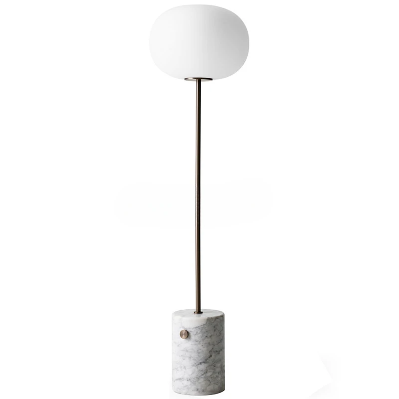 nowoczesna minimalistyczna marmurowa całkowicie miedziana pionowa lampa do salonu sypialni lampka nocna