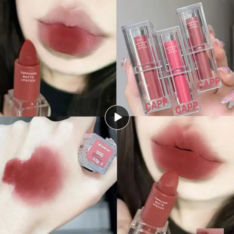 

Acrylic Pink Lipstick Matte Velvet Lip Gloss Sexy Red Lip Tint Waterproof Lipgloss Long Lasting Lip Stick Korean Makeup Cosmetic