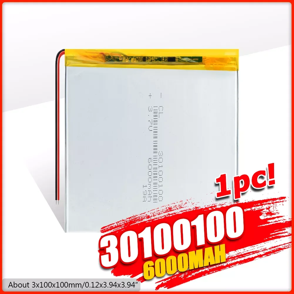 

Перезаряжаемый литий-полимерный аккумулятор 2/4 в, 3,7, 30100100 мАч, 1/6000 шт., Замена литий-полимерной батареи для электронной книги, планшета, ноут...