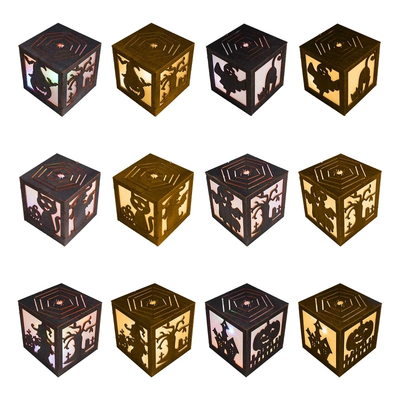 

Хэллоуин Лампа Хэллоуин Декоративные Светодиодные Огни Хэллоуин Огни Для Спальни Страшные Украшения Деревянный Атмосфера Свет