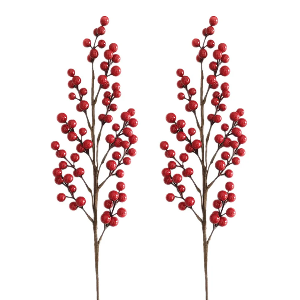 

Berry Artificial Christmas Floral Wreath Berries Picks Red Holly Flower Faux Pip Stem Fake Branch Arrangement Stems Pick Spray