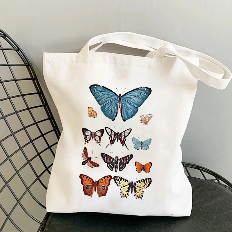 

Women Handbag Korea Vintage Butterfly Canvas Bags Shopper Bag Tote Bag Eco Large Capacity Eco Shopping Bags Classic Shoulder Bag