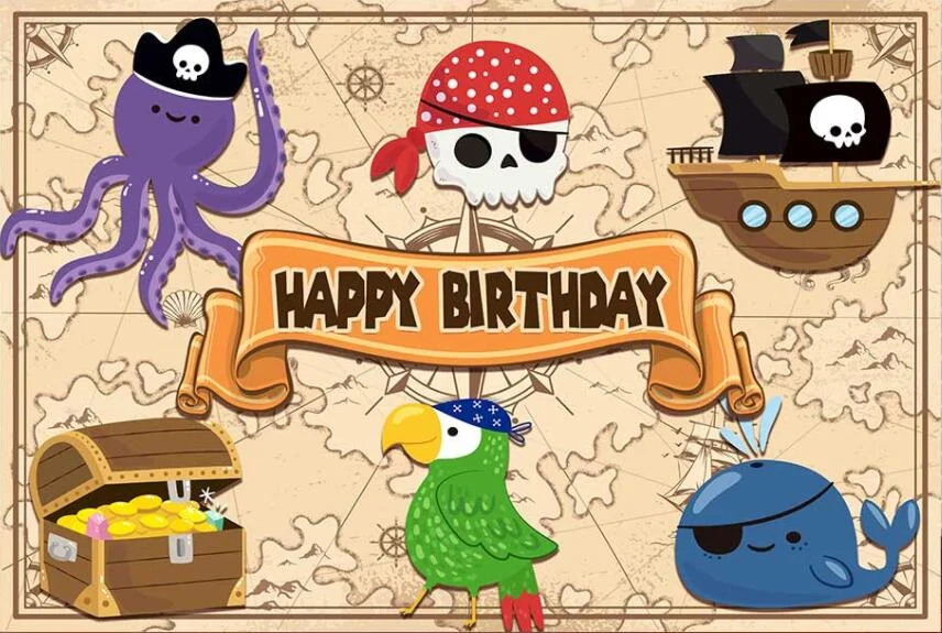 Фотофон для фотосъемки с изображением пиратского корабля приключений | Фоны