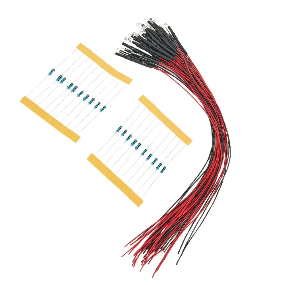 20 шт. предварительно проводной 3 мм теплый белый светодиодный светильник набор 12