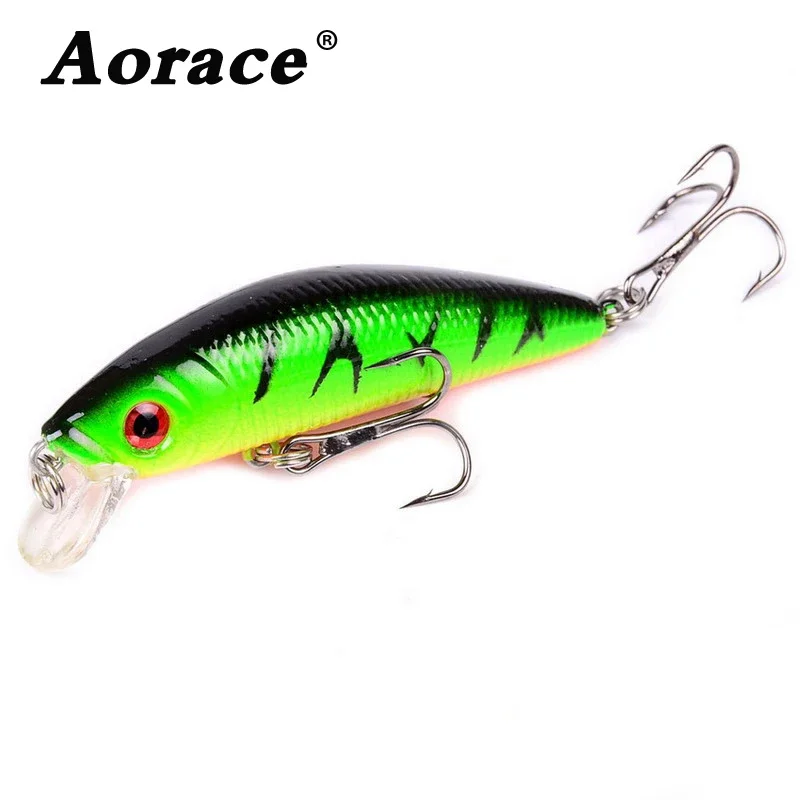 Aorace Minnow Balıkçılık Cazibesi 70mm 8g 3D Gözler Crankbait wobbler Yapay Plastik Sert Yem Olta takımı