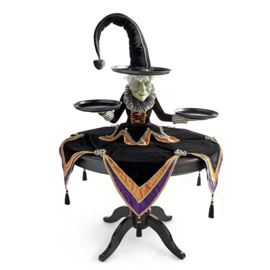 Buy 2023 New Witch Display Table Tray Halloween Decoration Resin Crafts Desktop Ornaments Home Decor Accessories on