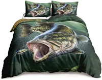 big pike fish bedding striped bass big fish eat small fish pattern hunting and fishing duvet cover full size forteens