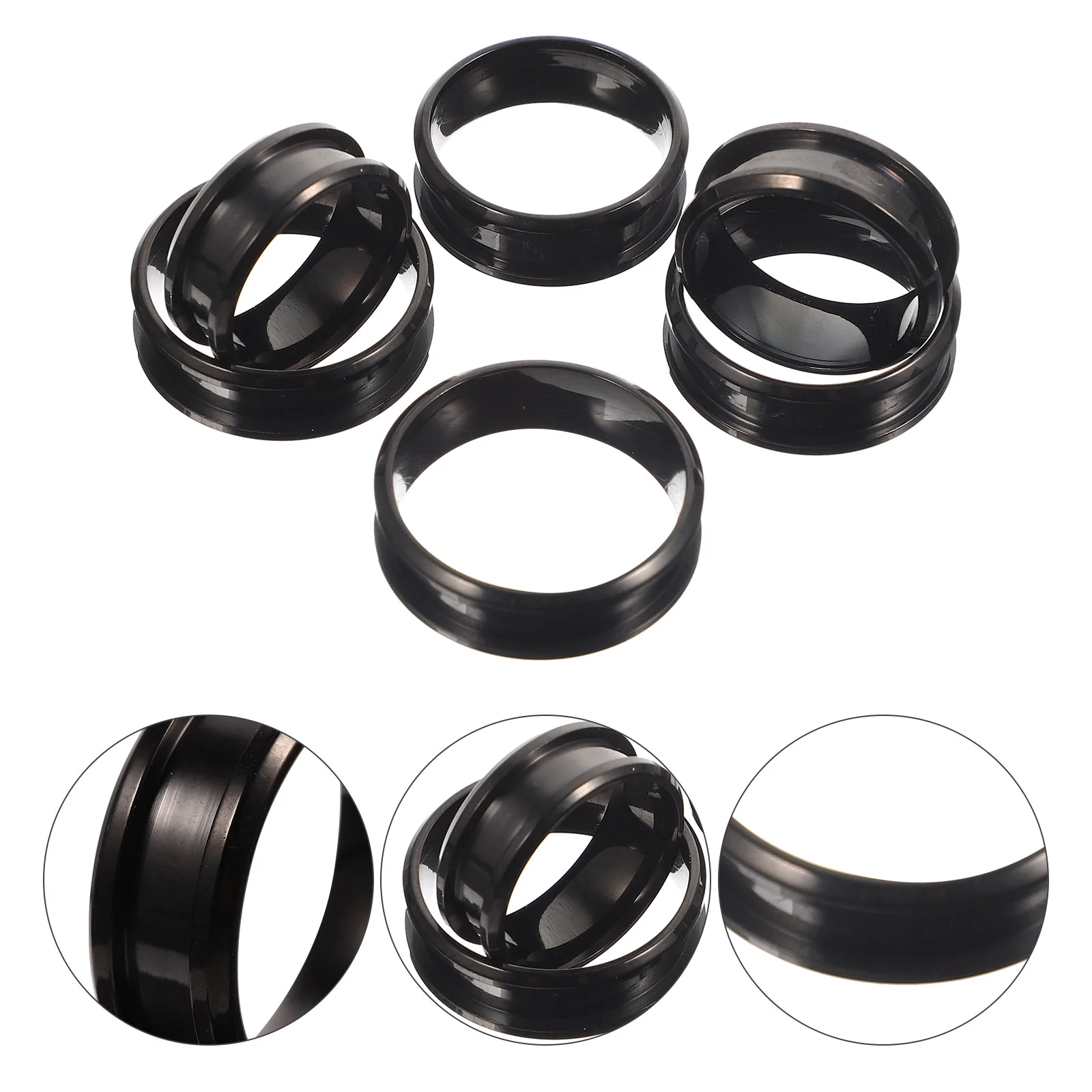 

6 Pcs Ordinary Fluted Ring Stainless Steel Trim Blank Grooved Metal Finger Rings