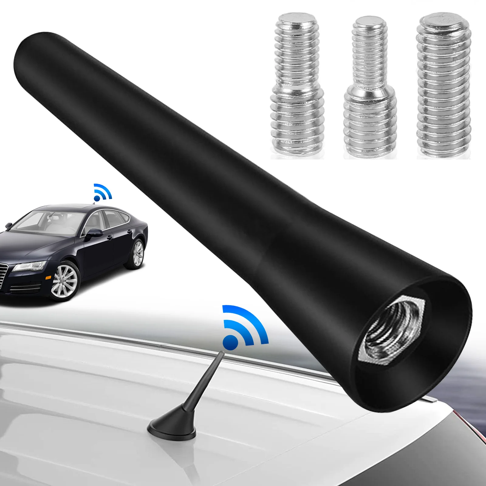 Roof Mount Fm Am Dab Black 6.5cm Length Auto Universal With Screws Car Antenna Mini Short Vehicle Accessories