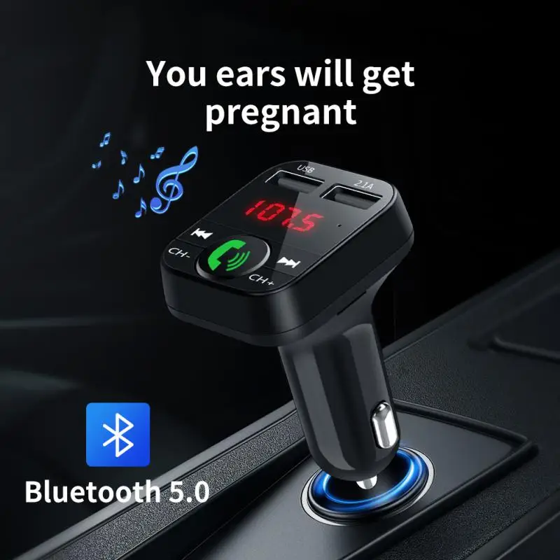 

FM-трансмиттер автомобильный с поддержкой Bluetooth 5,0 и 2-мя USB-портами