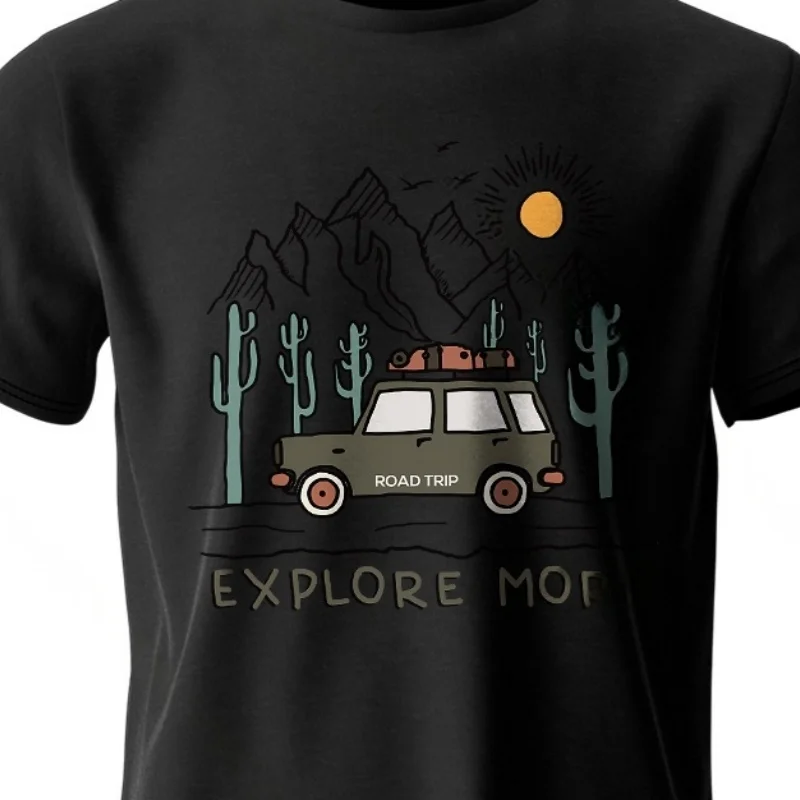 Фото Parco nacional insignia Retro Impressiono Unisex hombres mujeres camiseta camisetas Топы 100% algodón Heritage gráfico sen №1