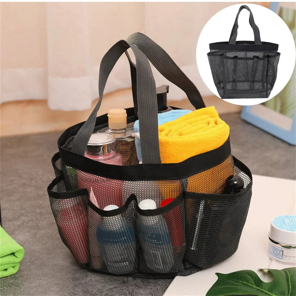 

New Portable Storage Bag Quick-Drying Mesh Shower Bag Mesh Shower Caddy For Bathrooms Space Outdoor Dorm Camping Swimming