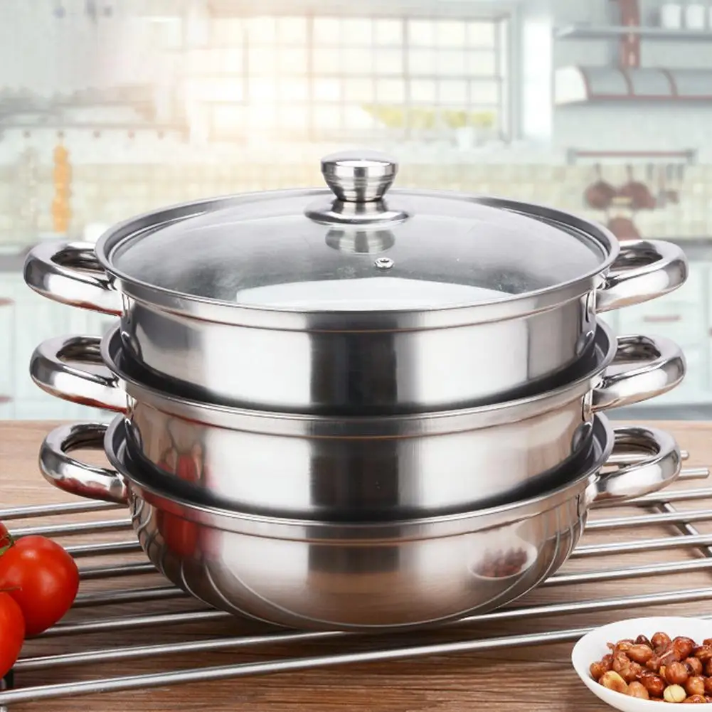 

3 Tier Steamer Cooker Kitchen Meat Vegetable Cooking Dropshipping Stainless Wholesale Steel Pot Steam M3Z4