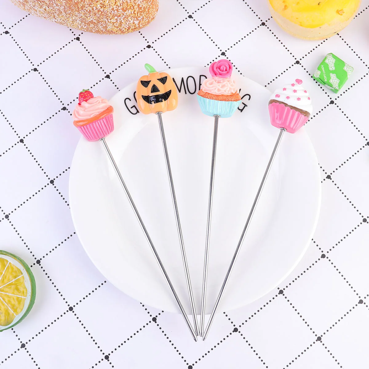

4 Stainless Steel Cake Probe Muffin Tester Cake Testing Tool Cake Testing Skewer Tester