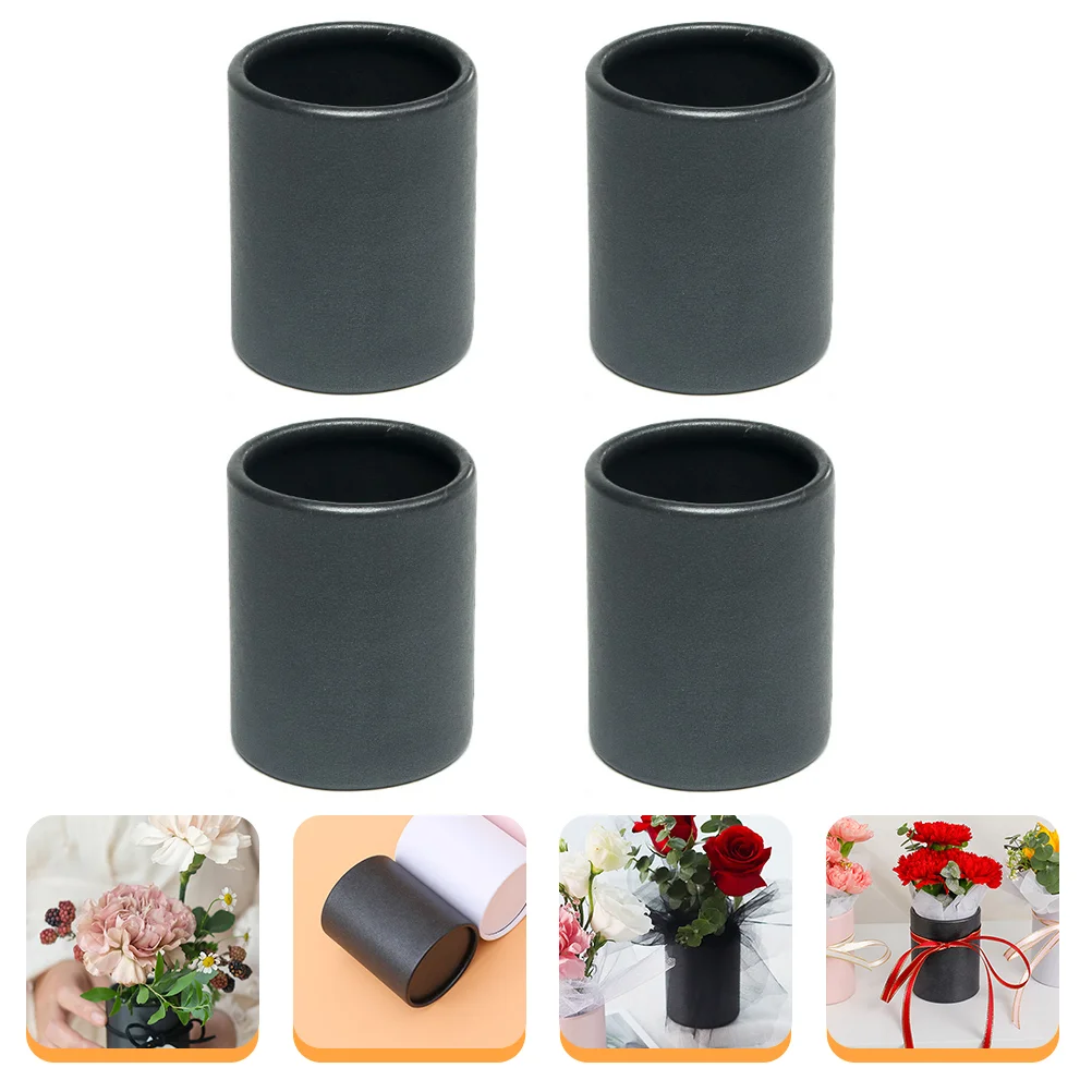 

4pcs Paper Flower Bucket Small Cardboard Cylinder Round Favor Gift Boxes
