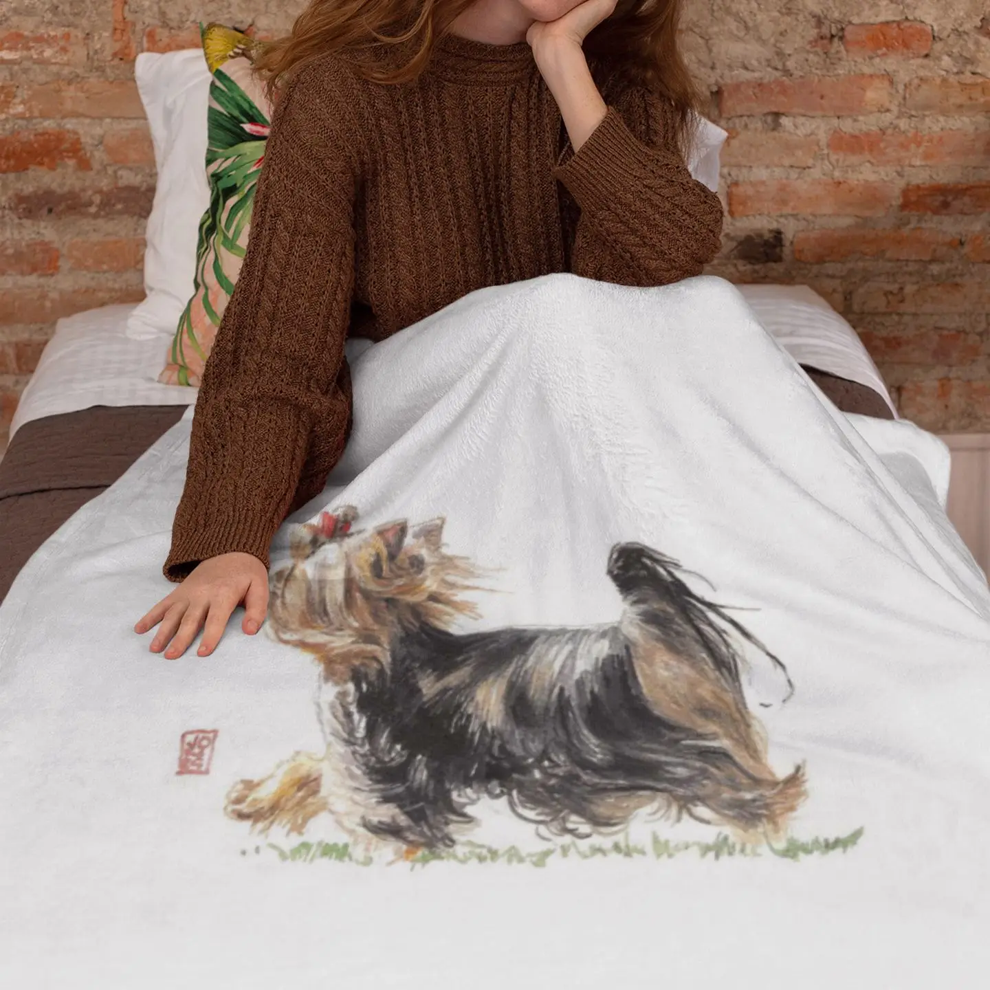 Yorkshire Terrier Blanket Dog Gift Novelty Fleece Blanket For Pet Lover Photo Shoot Super Soft Cheap Bedspread
