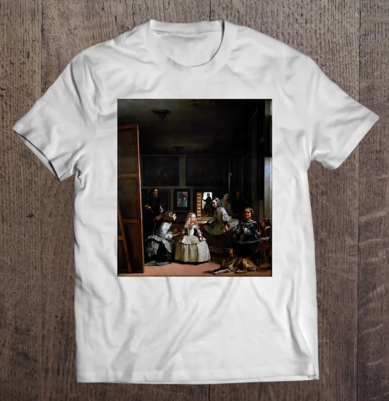

Футболка Las Meninas с изображением Диего Веласкеса, дизайнерские графические мужские футболки с изображением искусства, футболка с аниме принт...