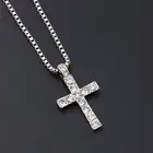 Простая классическая женская обувь в стиле хип-хоп с украшением в виде кристаллов Иисус крест старинное серебро Цвет кулон с длинной цепью ожерелья ювелирные изделия для мужчин и женщин, опт